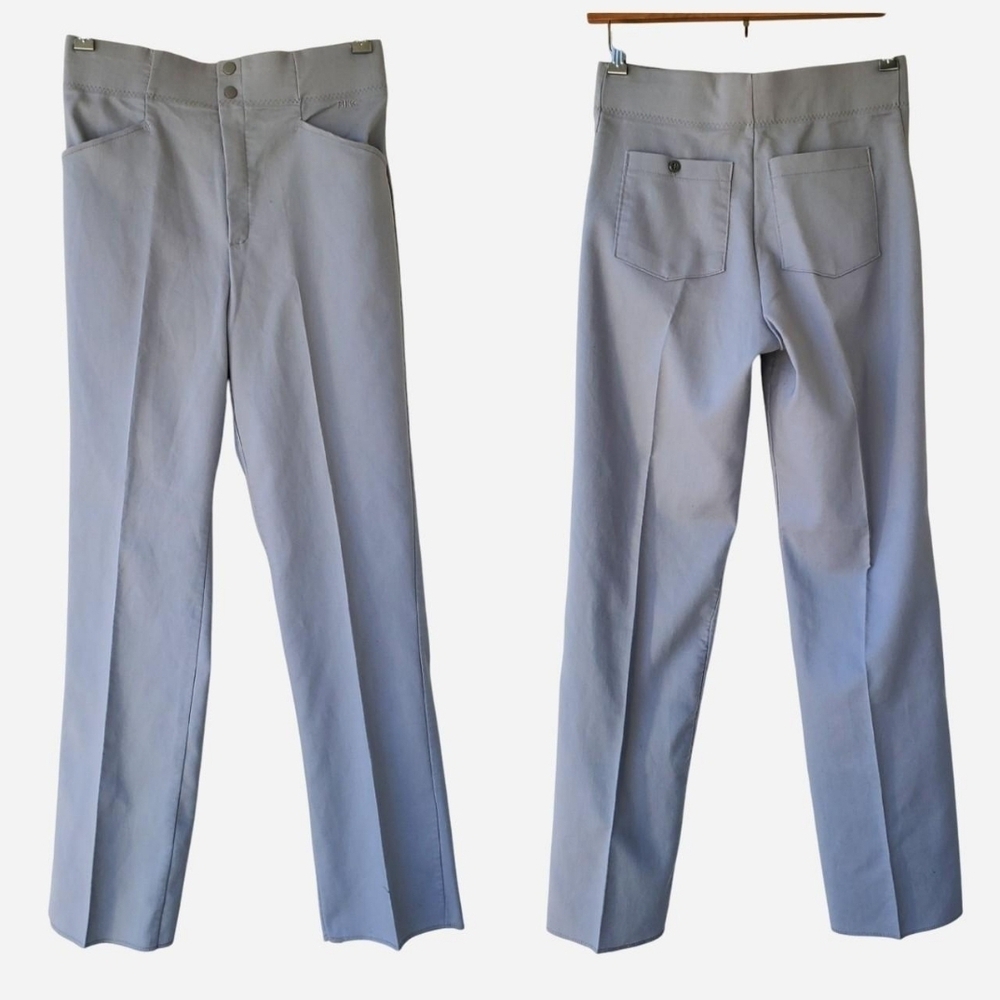 Men's Vintage 1970's Grey Bike High-Rise Coaches Uniform Pants